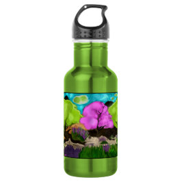 Abstracte Art Cotton Snoep Trees Waterfles