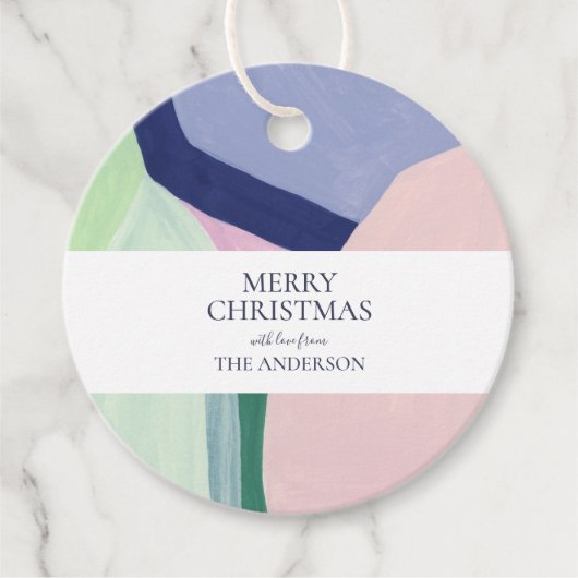 Abstracte Art Custom Photo Kerstfeestdag cadeau Bedankjes Labels (Voorkant)