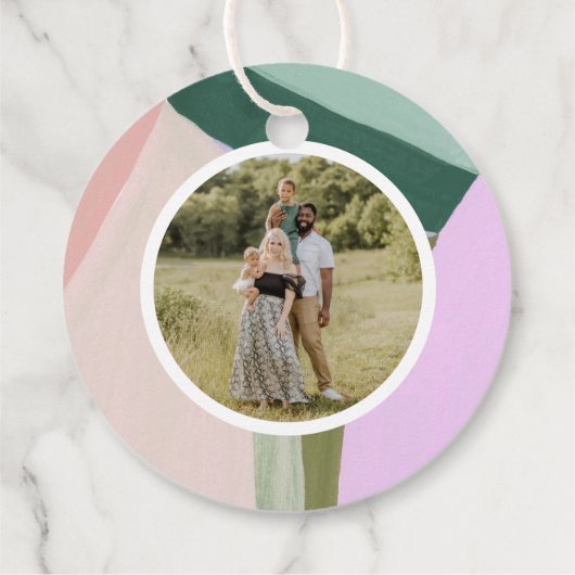 Abstracte Art Custom Photo Kerstfeestdag cadeau Bedankjes Labels (Achterkant)