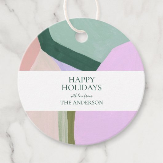 Abstracte Art Custom Photo Kerstfeestdag cadeau Bedankjes Labels (Voorkant)