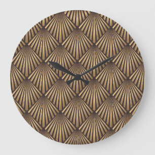 Abstracte art deco: gouden elegantie. grote klok