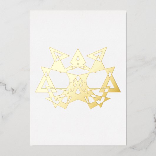 Abstracte Art Deco Masquerade Gold Foil Blank Kaar Folie Uitnodiging (Voorkant)