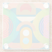 Abstracte Art Deco Modern Kleurrijk Glazen Onderzetter (Achterkant)