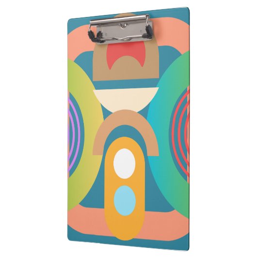 Abstracte Art Deco Modern Kleurrijk Klembord (Links)