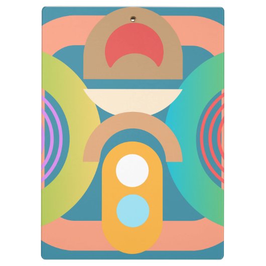 Abstracte Art Deco Modern Kleurrijk Klembord (Achterkant)