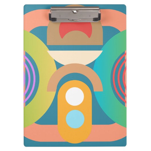 Abstracte Art Deco Modern Kleurrijk Klembord (Voorkant)