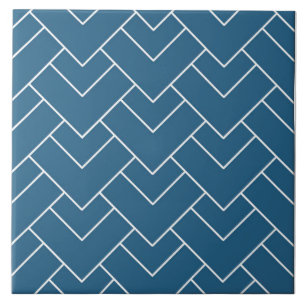 Abstracte Art Deco Stijl Marine Blauw Keramische t Tegeltje