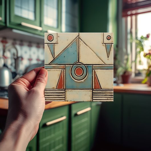 Abstracte art deco symmetrie tegeltje