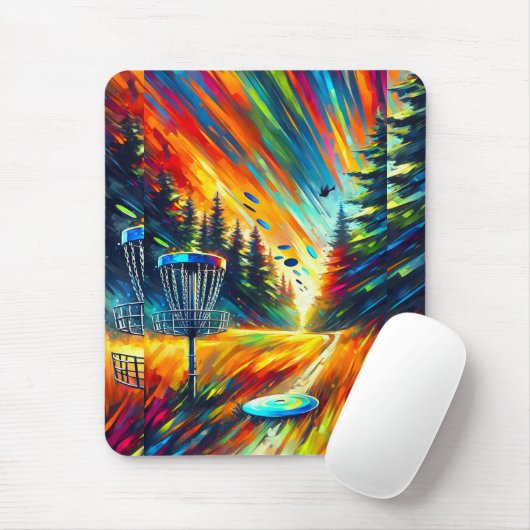 Abstracte Art Disc Golf thema Muismat (Met muis)