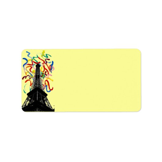 Abstracte Art-Eiffeltower-adreslabel Etiket (Voorkant)