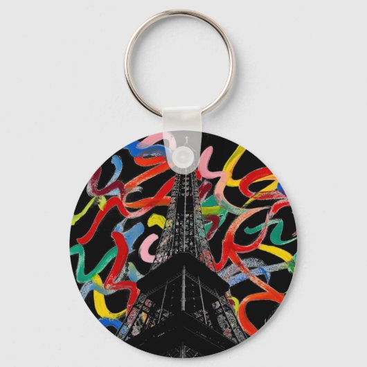 Abstracte Art-EiffeltowerSleutelhanger Sleutelhanger (Voorkant)