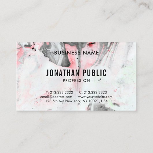 Abstracte Art elegant Black en Red Sjabloon Trendy Visitekaartje (Achterkant)