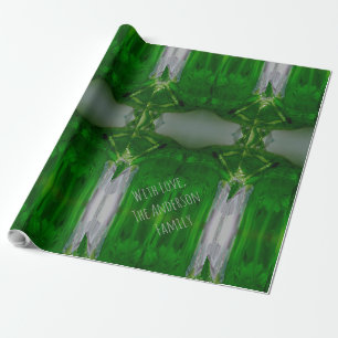 Abstracte Art Emerald Green Grey Elegant Cadeaupapier