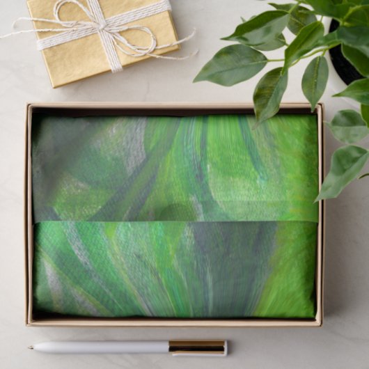 Abstracte Art Foxes Green Leaves Tissuepapier (Geschenk)