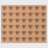 Abstracte Art Gold Glitter Heart Face Cadeaupapier (Vlak)