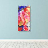 Abstracte Art Gold Red Blue Alcohol Ink Canvas Afdruk (Insitu (Houten vloer))