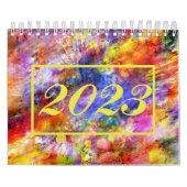 Abstracte Art Gold Red Blue Cool 2023 Kalender (Hoes)