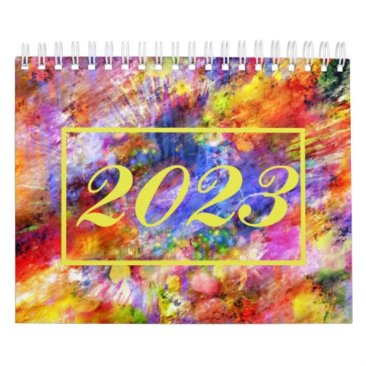 Abstracte Art Gold Red Blue Cool 2023 Kalender (Hoes)