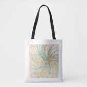 Abstracte Art Gold Turquoise Modern Art Tote Bag (Voorkant)