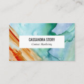 Abstracte Art Hand geschilderde penseelstreken Bla Visitekaartje (Voorkant)