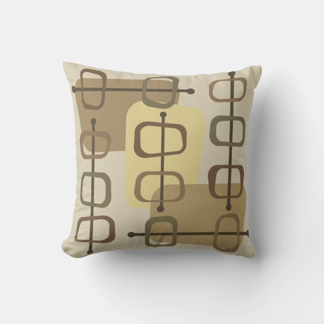 abstracte Art Hollow Rocks Beige uit de jaren 1950 Kussen (Voorkant)