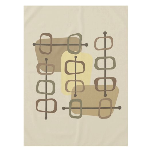 abstracte Art Hollow Rocks Beige uit de jaren 1950 Tafelkleed (Voorkant)