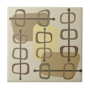 abstracte Art Hollow Rocks Beige uit de jaren 1950 Tegeltje