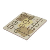 abstracte Art Hollow Rocks Beige uit de jaren 1950 Tegeltje (Zijkant)