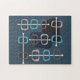 abstracte Art Hollow Rocks Blauwgroen uit 1950 Legpuzzel