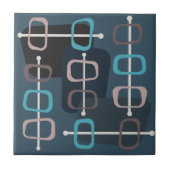 abstracte Art Hollow Rocks Blauwgroen uit 1950 Tegeltje (Voorkant)