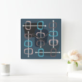 abstracte Art Hollow Rocks Blauwgroen uit 1950 Vierkante Klok (Huis)