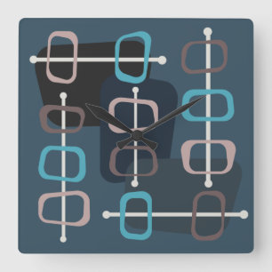 abstracte Art Hollow Rocks Blauwgroen uit 1950 Vierkante Klok