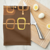 abstracte Art Hollow Rocks Brown uit de jaren 1950 Theedoek (Quarter Fold)