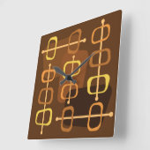 abstracte Art Hollow Rocks Brown uit de jaren 1950 Vierkante Klok (Hoek)