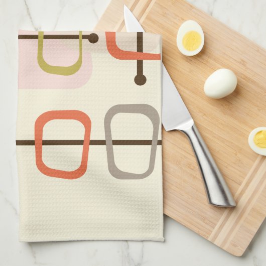 abstracte Art Hollow Rocks Chartreuse Green uit de Theedoek (Quarter Fold)