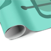 abstracte Art Hollow Rocks Turquoise uit de jaren  Cadeaupapier (Rol Hoek)