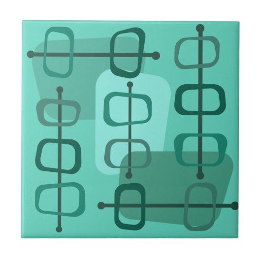 abstracte Art Hollow Rocks Turquoise uit de jaren Tegeltje (Voorkant)