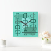 abstracte Art Hollow Rocks Turquoise uit de jaren  Vierkante Klok (Huis)