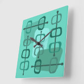 abstracte Art Hollow Rocks Turquoise uit de jaren  Vierkante Klok (Hoek)
