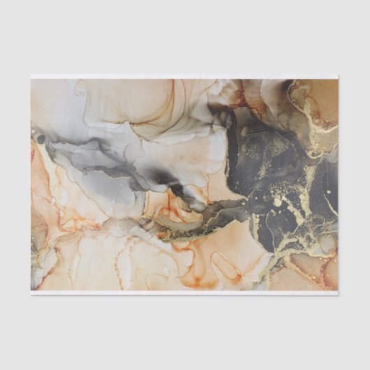 Abstracte Art Jewel Toned Citrus, Black & Gold Tissuepapier (Voorkant)