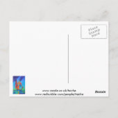 Abstracte art junk boat tegen Deep Blue Sky Briefkaart (Achterkant)