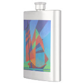 Abstracte art junk boat tegen Deep Blue Sky Flacon (Links)
