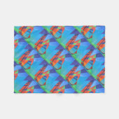 Abstracte art junk boat tegen Deep Blue Sky Fleece Deken (Voorkant (Horizontaal))