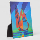 Abstracte art junk boat tegen Deep Blue Sky Fotoplaat (Zijkant)