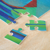 Abstracte art junk boat tegen Deep Blue Sky Legpuzzel (Zijkant)