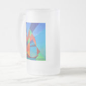 Abstracte art junk boat tegen Deep Blue Sky Matglas Bierpul (Voorkant links)