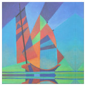 Abstracte art junk boat tegen Deep Blue Sky Stof (Close Up)
