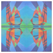 Abstracte art junk boat tegen Deep Blue Sky Stof (Swatch)