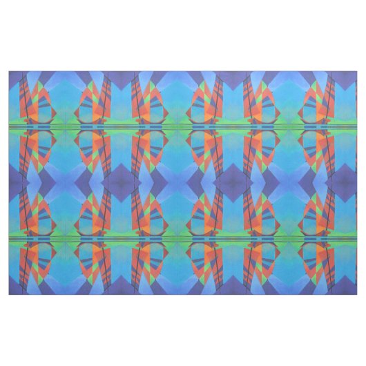 Abstracte art junk boat tegen Deep Blue Sky Stof (Fat Quarter)