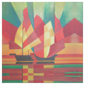 Abstracte art junk boat tegen Deep Blue Sky Stof (Close Up)